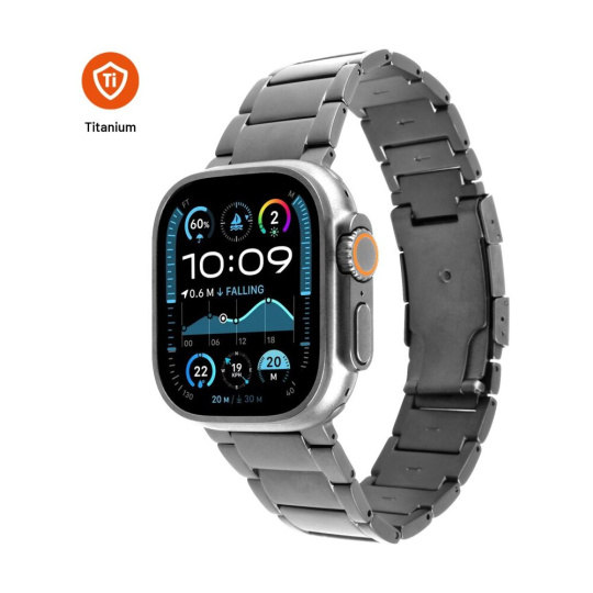 FIXED Titanium Strap titanový řemínek Apple Watch 44/45/46/49mm, přírodní titan