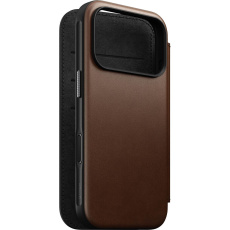 Nomad Modern Leather Folio MagSafe kožené pouzdro iPhone 17 Pro Brown