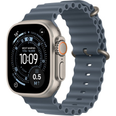 Apple Watch Ultra 3 (2025) 49mm Přírodní titan s ocelově modrým oceánským řemínkem