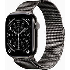 Apple Watch Series 11 Cellular (46mm) Břidlicově šedý titan s břidlicově šedým milánským tahem M/L