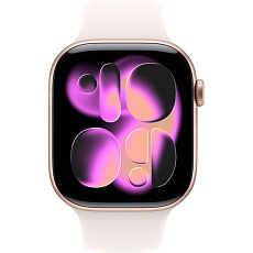 Apple Watch Series 11 (46mm) Růžově zlatý hliník se světle ruměným sportovním řemínkem S/M