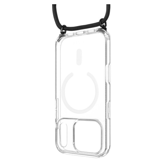 FIXED MagPure Neck kryt s černou šňůrkou na krk pro Apple iPhone 17 Pro