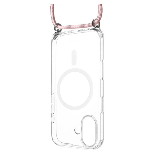 FIXED MagPure Neck kryt s růžovou šňůrkou na krk pro Apple iPhone 17