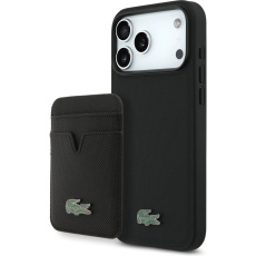 Lacoste Iconic Petit Pique MagSafe kryt + peněženka iPhone 17 Pro Max černý Lacoste Iconic Petit Pique MagSafe kryt + peněženka iPhone 17 Pro Max černý