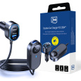 3mk Double Car Charger 135W PD QC PPS USB 2A4C nabíječka do auta černá/šedá
