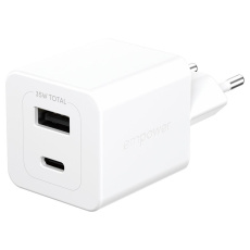 PanzerGlass® empower nabíječka Turbo GaN (35 W) 1x USB-C + 1x USB-A, bílá