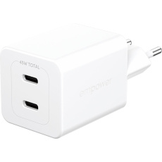 PanzerGlass® empower nabíječka Turbo GaN (45 W) 2x USB-C, bílá