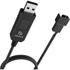 Akasa 5V to 12V DC Step-Up Voltage Converter Cable for USB to 3-Pin & 4-Pin PC Fan