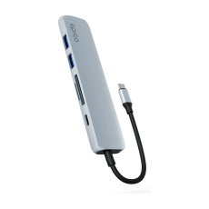 Epico 6v1 hliníkový hub 8K s USB-C blankytně modrá
