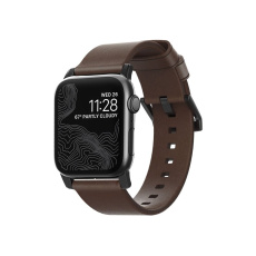 Nomad Modern kožený řemínek Apple Watch 49/45/44/42 mm hnědá/černá
