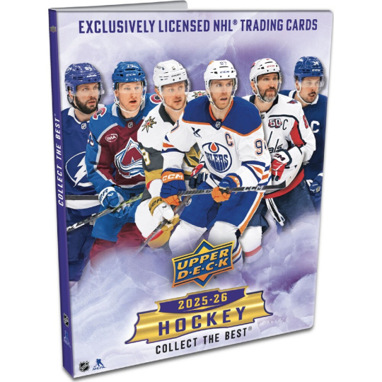 Hokejové karty 2025/26 Upper Deck Series 1 Starter Kit (album + karty) Hokejové karty 2025/26 Upper Deck Series 1 Starter Kit (album + karty)
