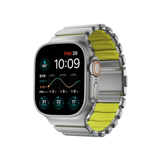 Nomad Stratos Band FKM řemínek Apple Watch 45/46/49mm Natural Titanium/Volt