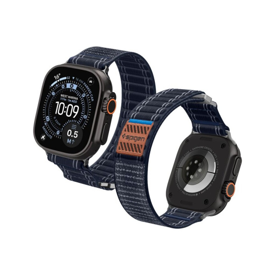 Spigen Fabric Band řemínek (hook-and-loop) Apple Watch 49/46/45/44mm námořně modrý