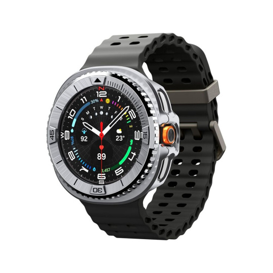 Spigen Bezel Tune Pro (Pilot) kroužek Samsung Galaxy Watch8 Classic 46mm stříbrný