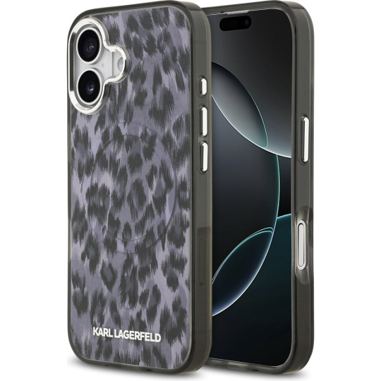 Karl Lagerfeld IML Leopard MagSafe kryt iPhone 17 šedý Karl Lagerfeld IML Leopard MagSafe kryt iPhone 17 šedý