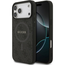 Guess PU Leather 4G Colored Ring MagSafe Zadní Kryt pro iPhone 17 Pro Max černý Guess PU Leather 4G Colored Ring MagSafe Zadní Kryt pro iPhone 17 Pro Max černý