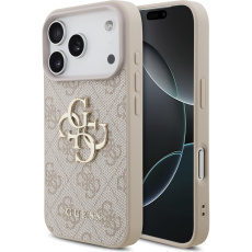 Guess PU 4G Metal Logo kryt iPhone 17 Pro růžový