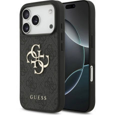 Guess PU 4G Metal Logo kryt iPhone 17 Pro šedý