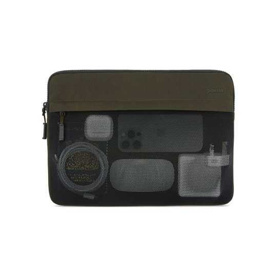 Pipetto Expand Sleeve pouzdro MacBook Pro 14"/MacBook Air 13.6" tmavě zelené