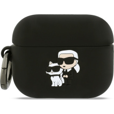 Karl Lagerfeld 3D Logo NFT Karl and Choupette silikonové pouzdro AirPods Pro 3 černé