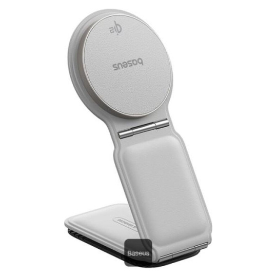 Baseus PrimeTrip C02 držák do auta s bezdrátovým nabíjením Qi2 na palubní desku bílý
