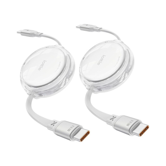 iOttie 100W Retractable samonavíjecí USB-C kabely (2 ks) bílé