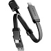 ENERGEA Sheath Key 2v1 USB-C/USB-A kabel, 480 Mb/s, 60W, 15 cm, gunmetal