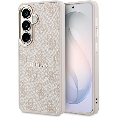 Guess PU Leather 4G Gold Frame Magnetic kryt Samsung Galaxy S26+ růžový