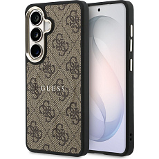 Guess PU Leather 4G Gold Frame Magnetic kryt Samsung Galaxy S26+ hnědý