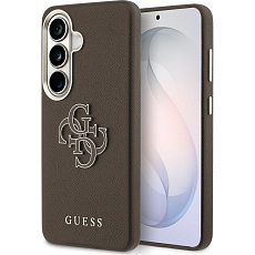 Guess PU 4G Resin Metal Logo kryt Samsung Galaxy S26+ hnědý