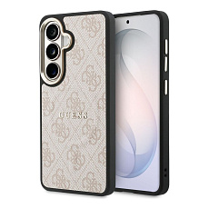Guess PU Leather 4G Gold Frame Magnetic kryt Samsung Galaxy S26 růžový
