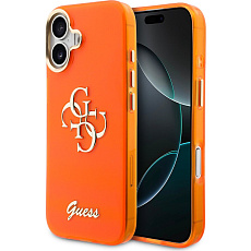 Guess IML 4G Script Metal Logo kryt iPhone 17 oranžový