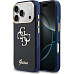 Guess IML 4G Script Metal Logo kryt iPhone 17 Pro Max modrý