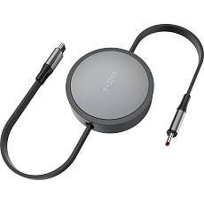 FIXED Retractable Cable navíjecí kabel s USB-C/USB-C, 1m, PD 100W, 480Mbps šedý