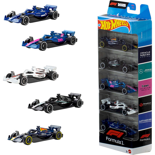 Mattel Hot Wheels Formule 1 - sada angličáků 5ks