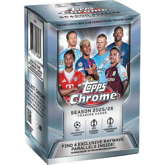 Fotbalové karty Topps Chrome UEFA Club Competitions 2025-26 Value Box