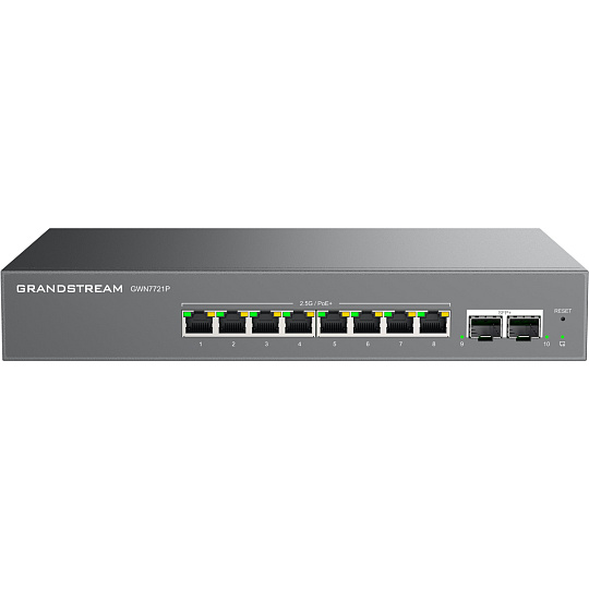 Grandstream GWN7721P L2 Lite managed switch, 8x 2.5GbE RJ45, 2x 10G SFP+, PoE/PoE+ Grandstream GWN7721P L2 Lite managed switch, 8x 2.5GbE RJ45, 2x 10G SFP+, PoE/PoE+