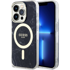 Guess IML Marble MagSafe kryt iPhone 13 Pro černý