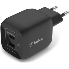 Belkin Duální 45W USB-C Power Delivery GaN PPS nástěnná nabíječka, černá Belkin Duální 45W USB-C Power Delivery GaN PPS nástěnná nabíječka, černá
