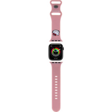 Hello Kitty Liquid Silicone Kitty Head Logo Řemínek pro Apple Watch 38/40/41mm růžový