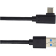 PremiumCord USB-C/USB-A napájecí kabel se zahnutým konektorem 0,5m černý