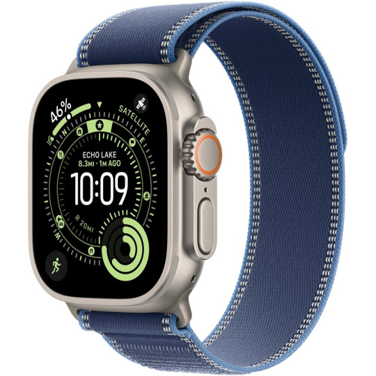 Apple Watch 49/46/45/44mm modrý/jasně modrý Trailový tah M/L přírodní titan