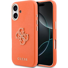 Guess PU Resin Logo kryt iPhone 17 oranžový