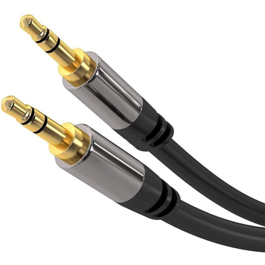 PremiumCord stíněný kabel stereo Jack 3,5mm M/M HQ černý 1,5m