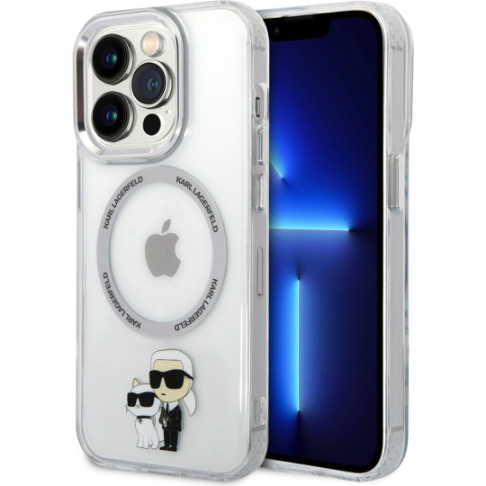 Karl Lagerfeld IML Karl and Choupette NFT MagSafe Kryt iPhone 15 Pro Max čirý