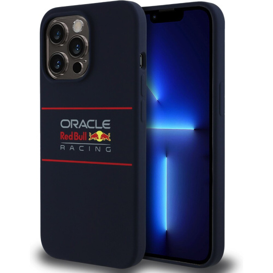 Oracle Red Bull Racing Silicone Horizontal Logo MagSafe kryt iPhone 13 Pro modrý