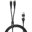 CONNECT IT Wirez 4in1 1x USB-C 1x Lightning 1,25 m černý