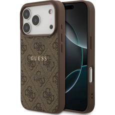 Guess PU Leather 4G Colored Ring MagSafe Zadní Kryt pro iPhone 17 Pro hnědý Guess PU Leather 4G Colored Ring MagSafe Zadní Kryt pro iPhone 17 Pro hnědý