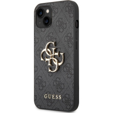 Guess PU 4G Metal Logo kryt iPhone 14 Plus šedý