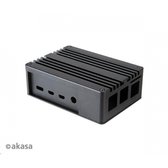 AKASA krabička pro Raspberry Pi 4 Model B, Extended Aluminium, with Thermal Modules (SD Slot concealed)